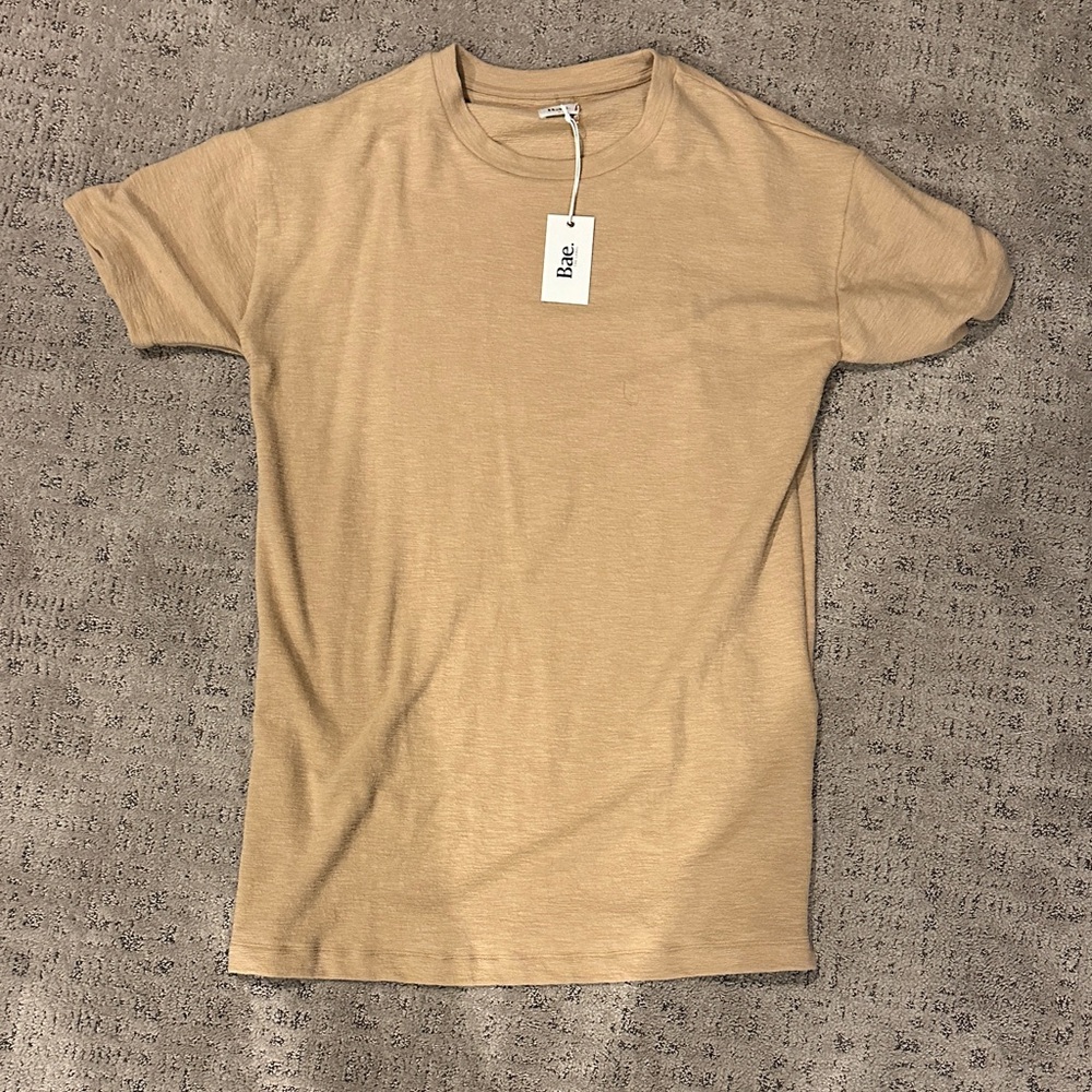 Maternity / nursing  Short-Sleeve dress- Tan - size medium